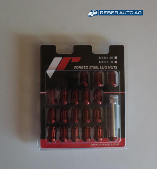 LugNuts JapanRacing Stahl M12x1.5 Rot